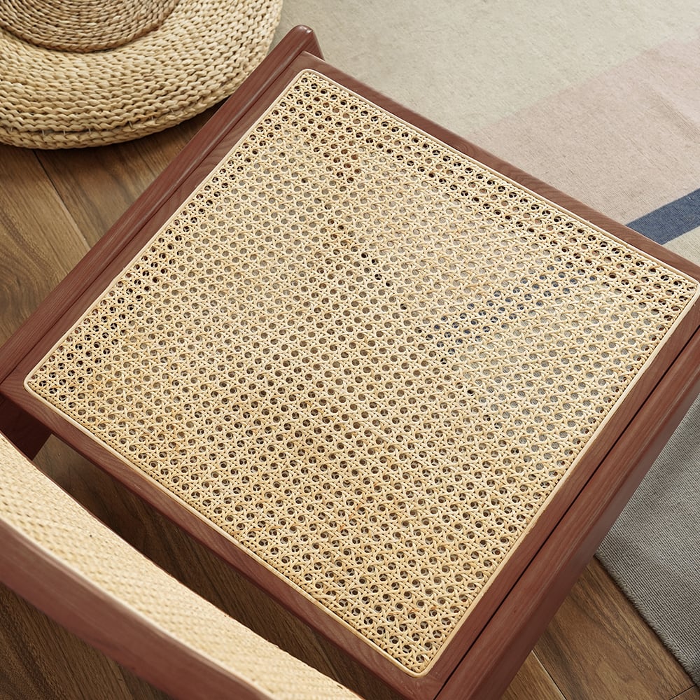 Walnut Rattan Ash Wood Lounge Accent Chair window image