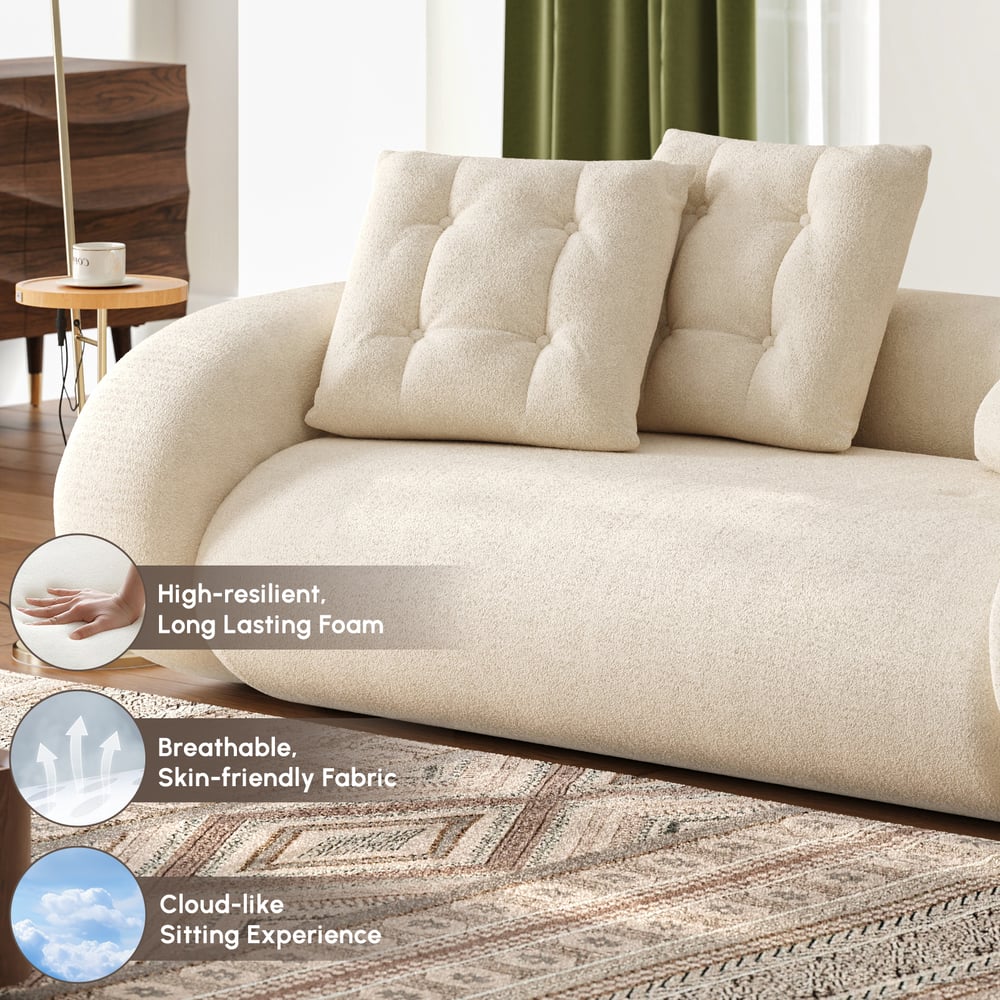 82" Chenille Velvet Futon Sofa Bed 3-Seater window image