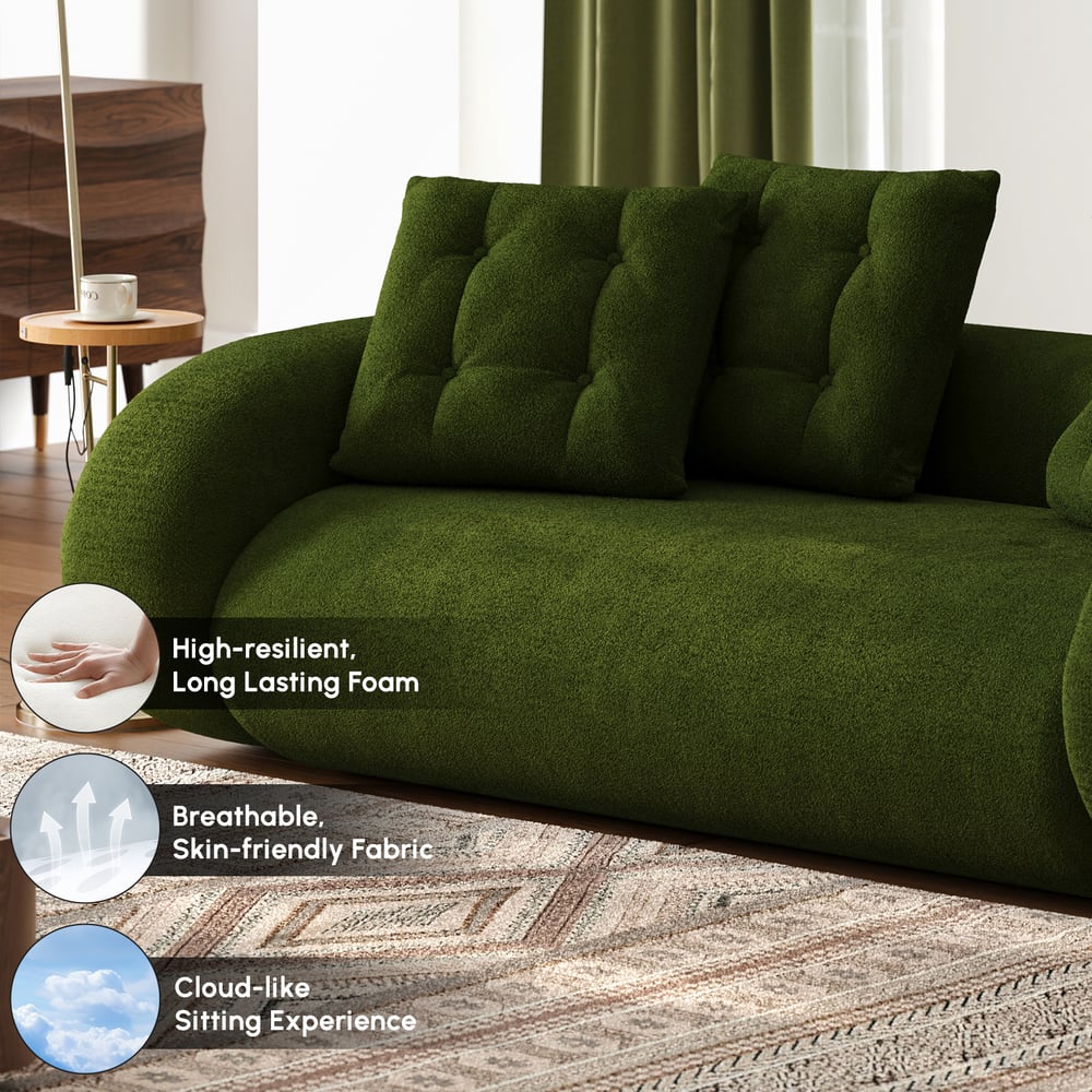 82" Chenille Velvet Futon Sofa Bed 3-Seater window image