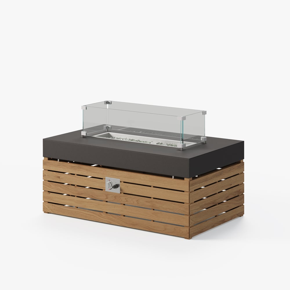 Axis 39" Smokeless Fire Table with Premium Teak Base window image