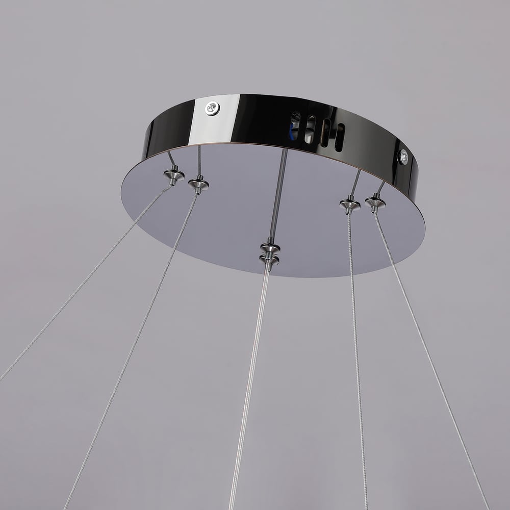 23.6" Modern  LED Ring Chandelier with Dimmable Lighting & Remote Control highlight image