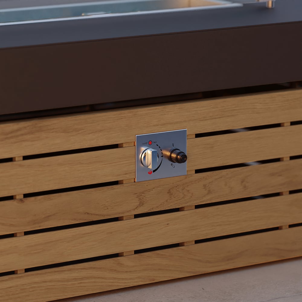 Axis 39" Smokeless Fire Table with Premium Teak Base window image