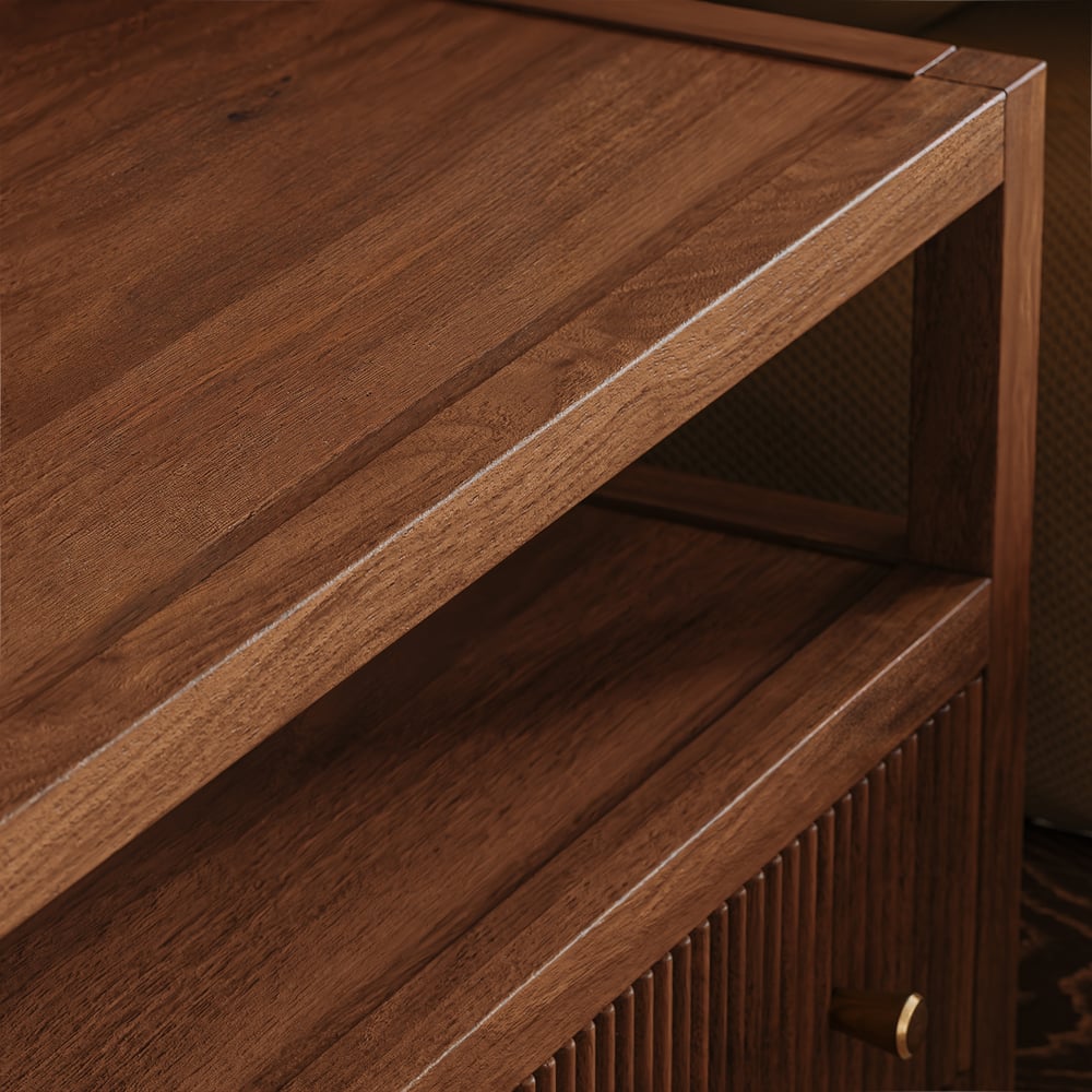 Stria 30" Fluted 2-Drawer Wide Smart Wood Nightstand window image