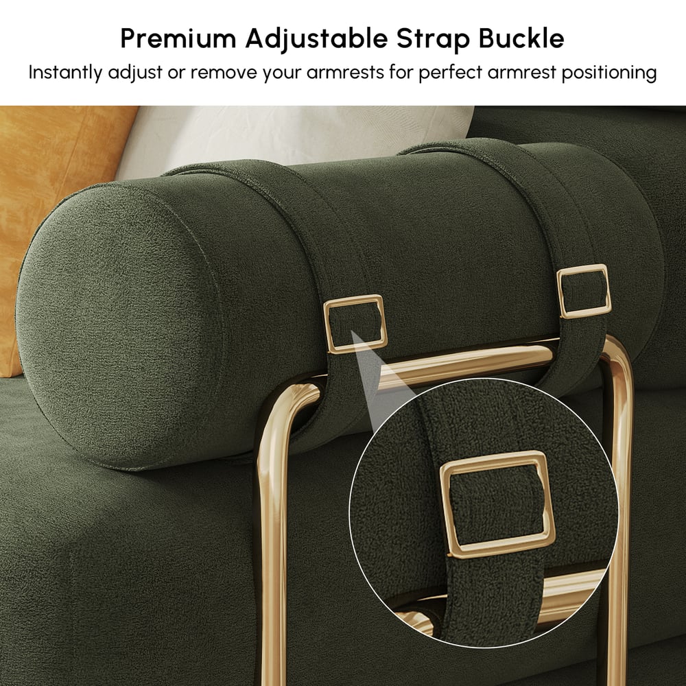 81" Velvet Futon Sofa Bed 3-Seater window image