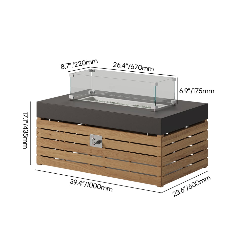 Axis 39-Inch Smokeless Propane Fire Pit Table with Cover for Outdoor Patio weights dimensions image