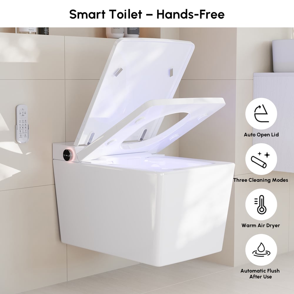 Airloo S3 Automatic Wall-Mounted Smart Toilet with Auto Open/Close Lid 1.32 GPF window image