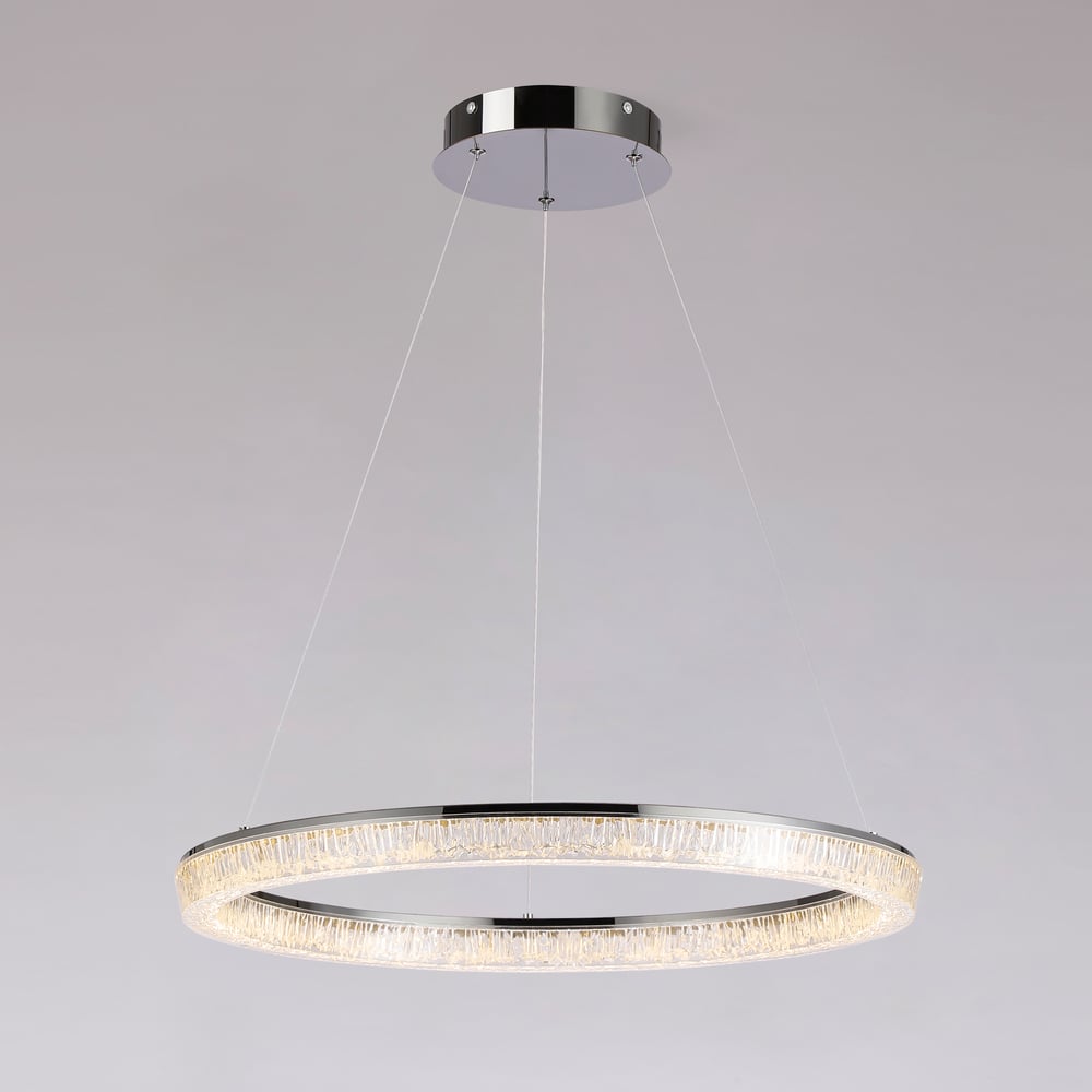 23.6" Modern  LED Ring Chandelier with Dimmable Lighting & Remote Control highlight image