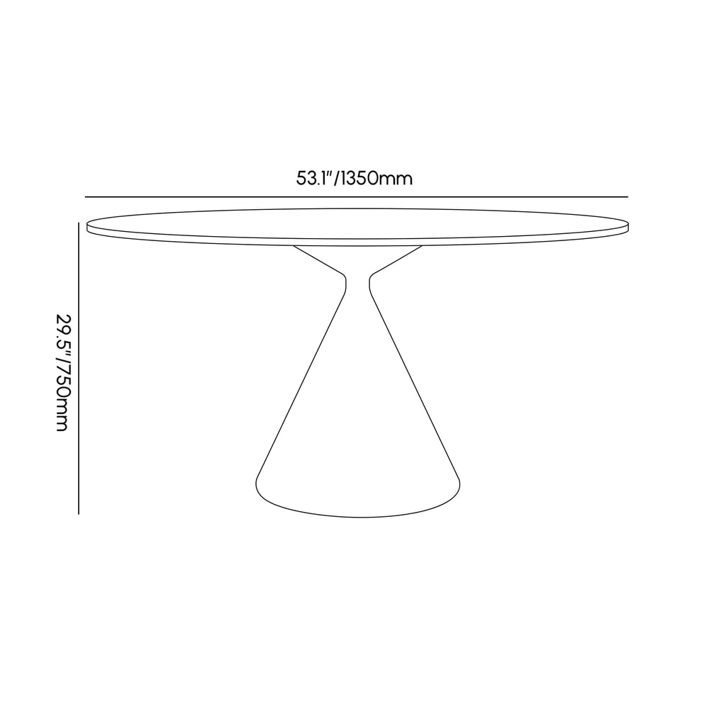 53" Sintered Stone Round Dining Table with Brushed Gold Base Seats 4-6 People weights dimensions image