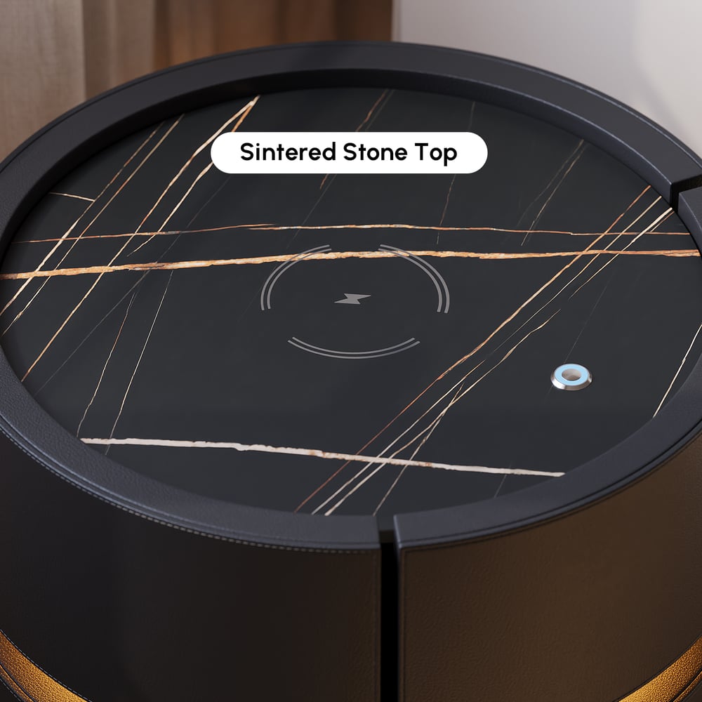 Modern Leather King Size Floating Bedroom Set with Light & Adjustable Headboard window image