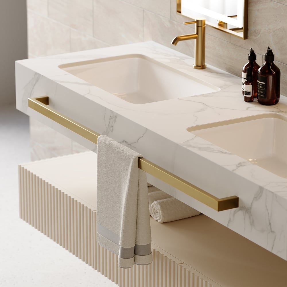 Bathroom Vanity Series 55.1" Modern Floating Bathroom Vanity White with Double Sinks window image