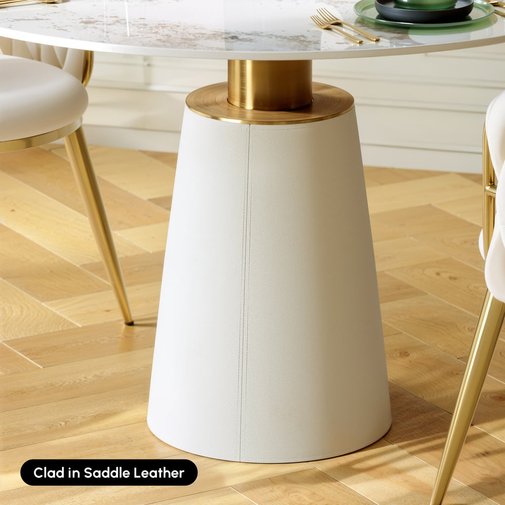 Set da pranzo Tavolo da pranzo in pietra sinterizzata da 99 cm con 2 sedie Immagine della finestra