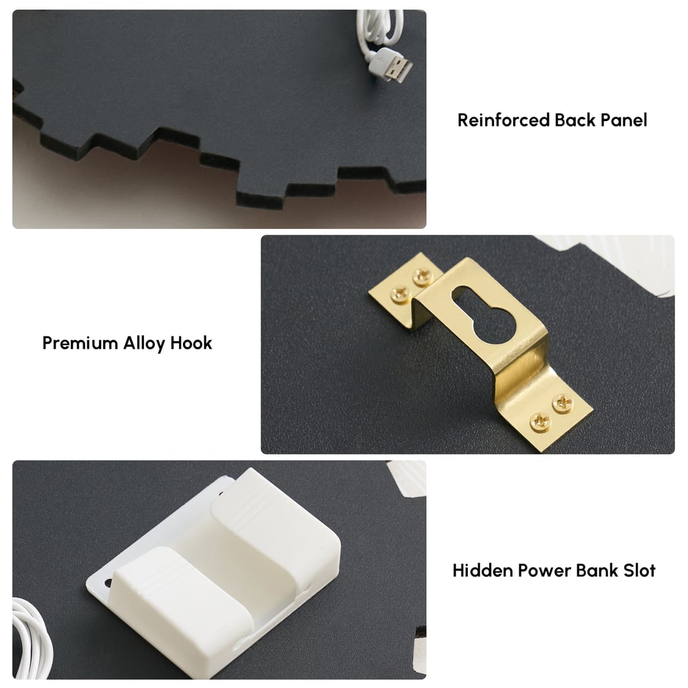32.7" Modern Brown Wall Decor with LED Light – Warm Glow, Remote Dimmable window image