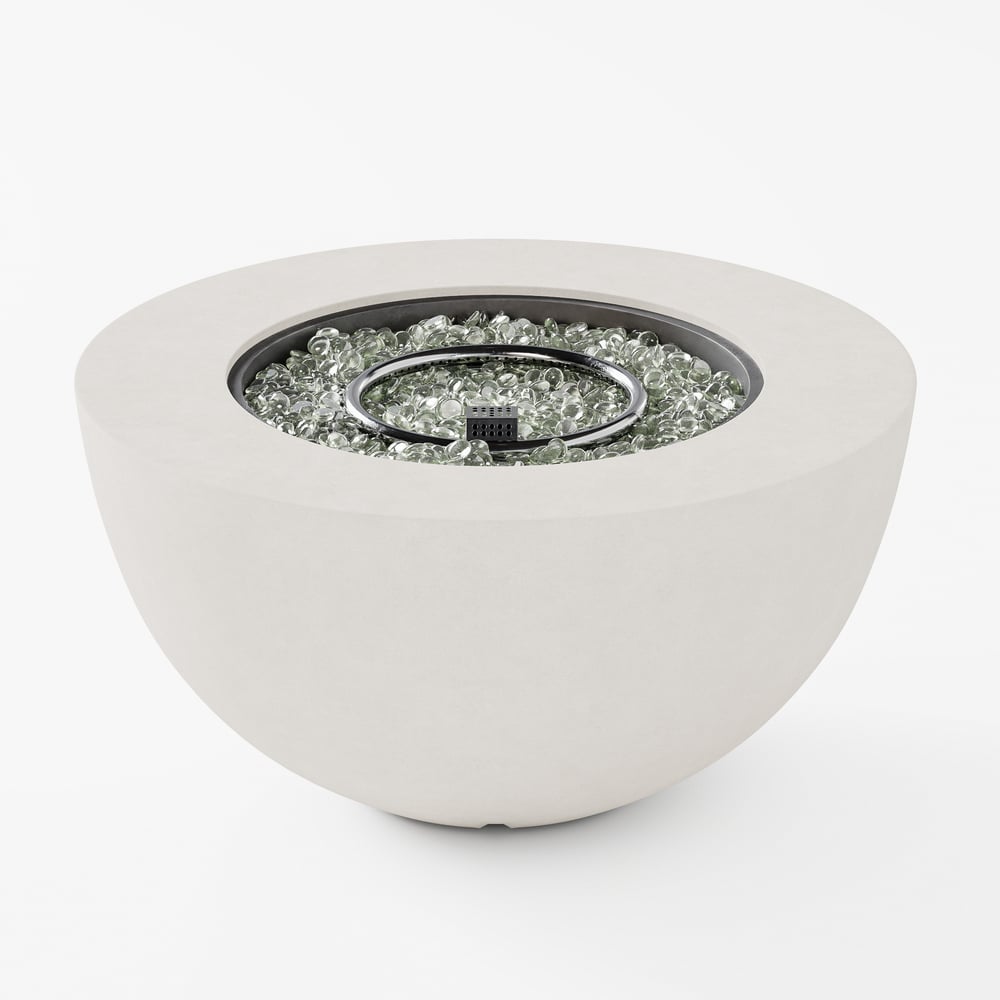 Szary palenisko wykonane z ognioodpornego betonu ze szkłem przedniej szyby obraz okna