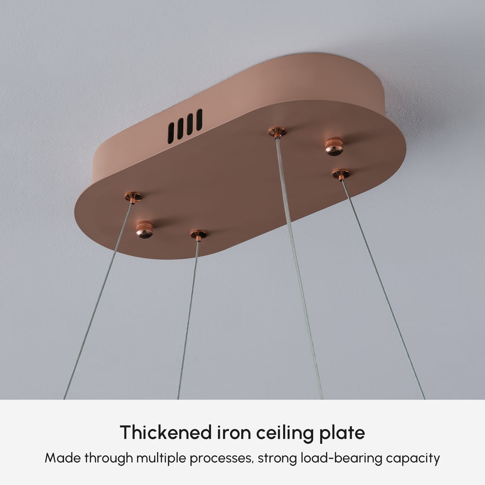 Modern Acrylic Crystal Chandelier with 3 Color Modes and Adjustable Height in Gold window image