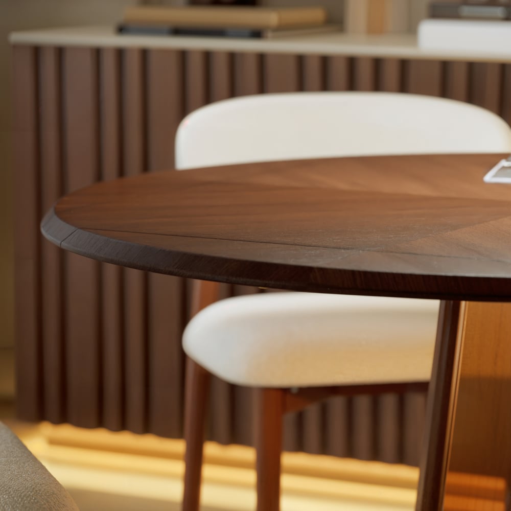 36"-47" Solid Wood Extendable Dining Table with Light window image