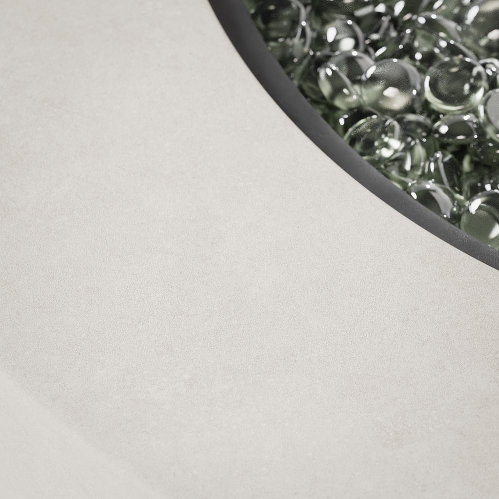 Szary palenisko wykonane z ognioodpornego betonu ze szkłem przedniej szyby obraz okna