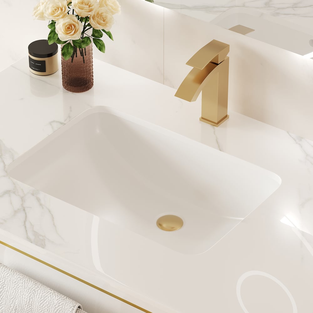 36" Modern Wall-Mounted Bathroom Vanity with LED Light, Walnut Cabinet & Ceramic Sink window image