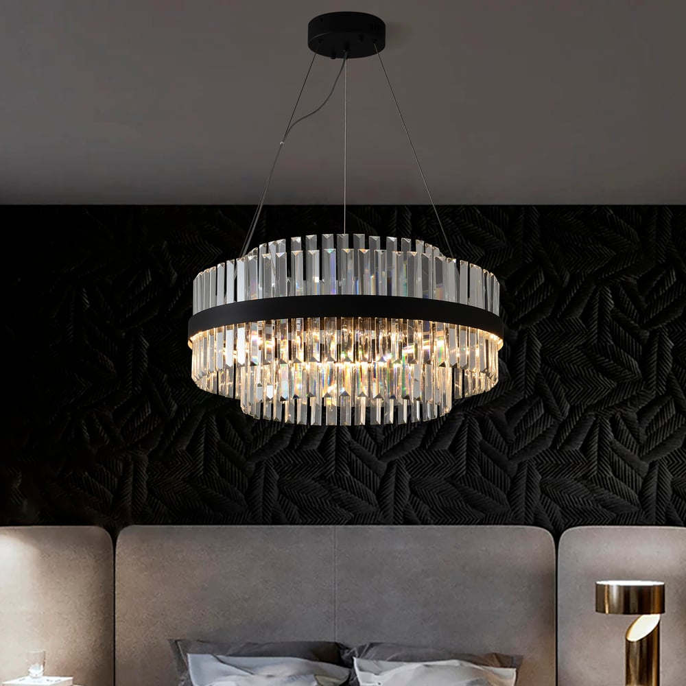 Customer Reviews for Fixedo Modern Tiered Crystal LED Chandelier in Black Light