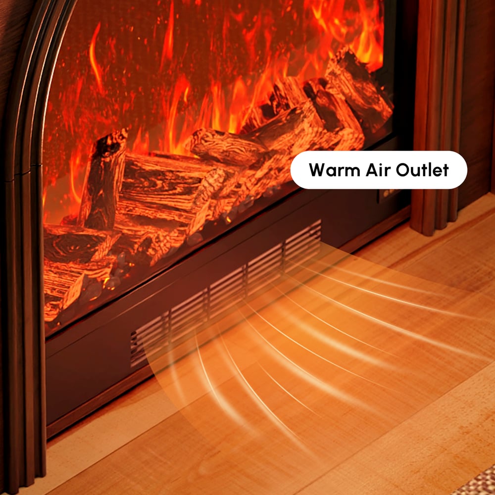 980mm Electric Fireplace TV Stand Console Table with Adjustable Warmth | Storage window image