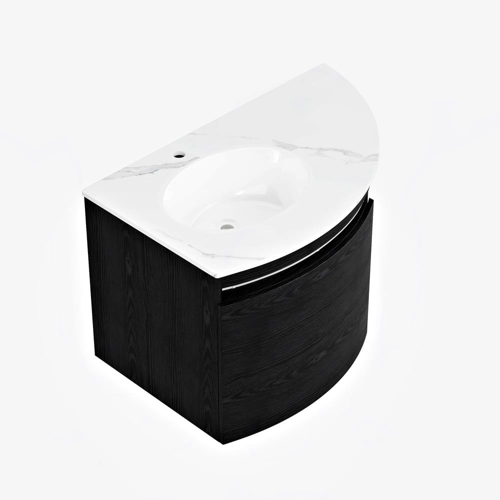 36" Corner Bathroom Vanity with Storage & LED Sensor Light window image