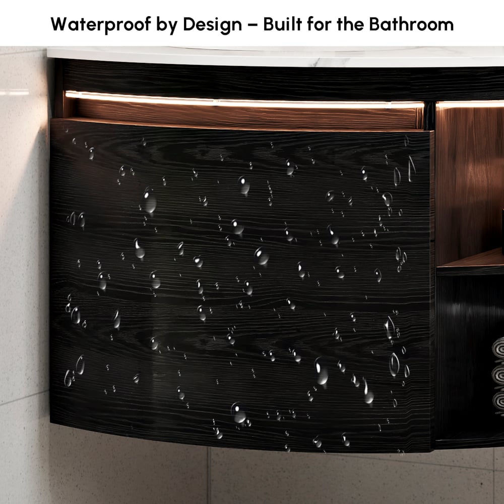 36" Corner Bathroom Vanity with Storage & LED Sensor Light window image