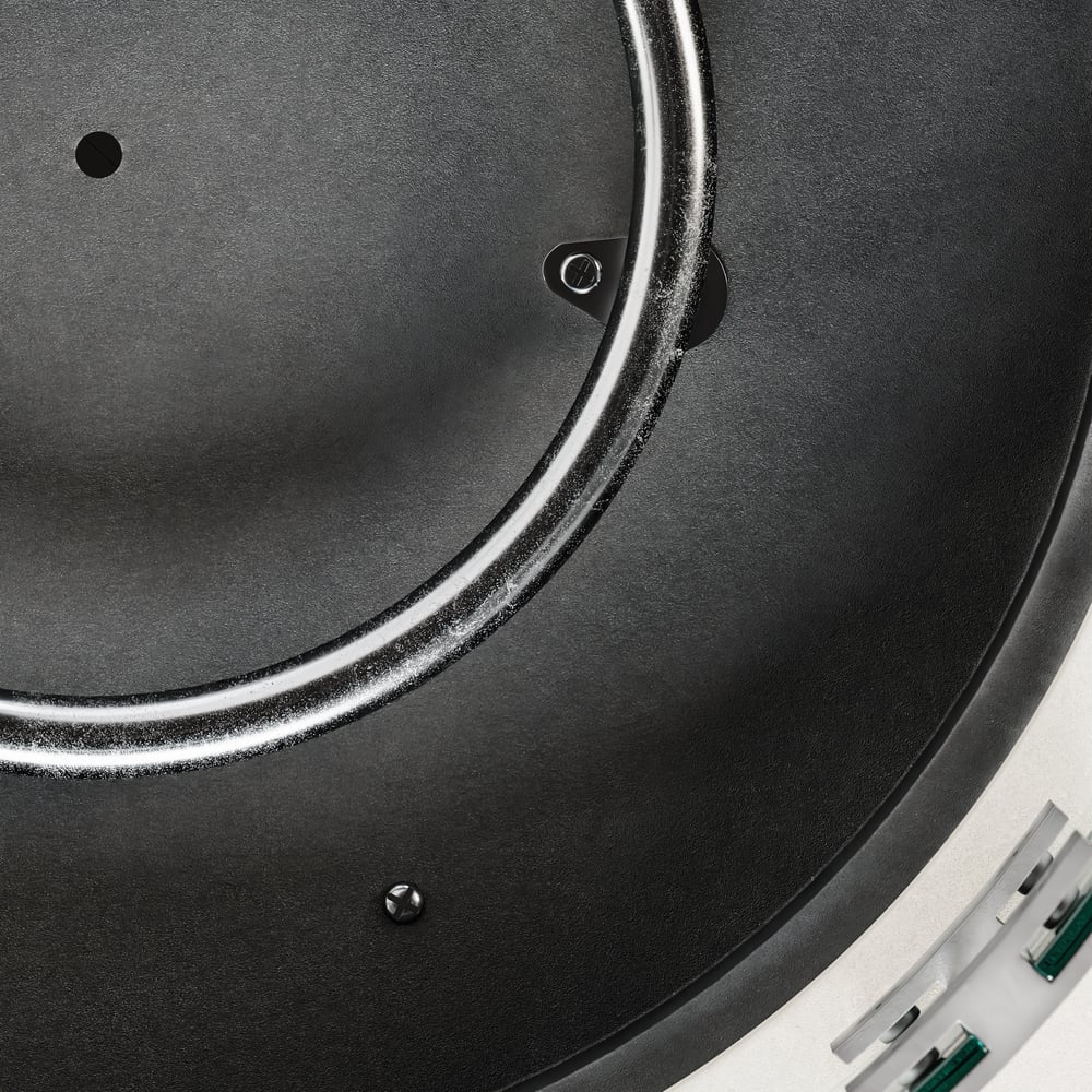 Szary palenisko wykonane z ognioodpornego betonu ze szkłem przedniej szyby obraz okna