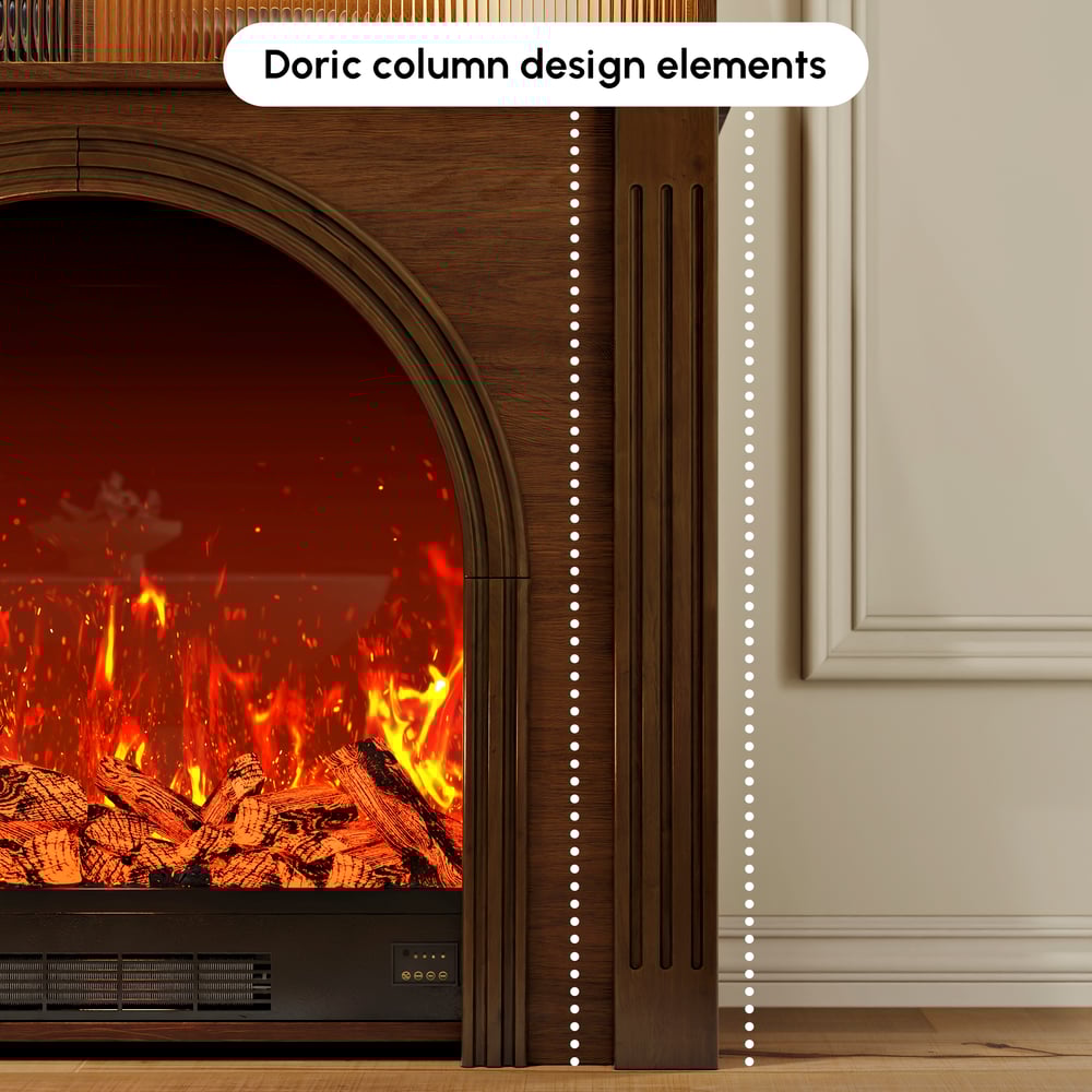 980mm Electric Fireplace TV Stand Console Table with Adjustable Warmth | Storage window image