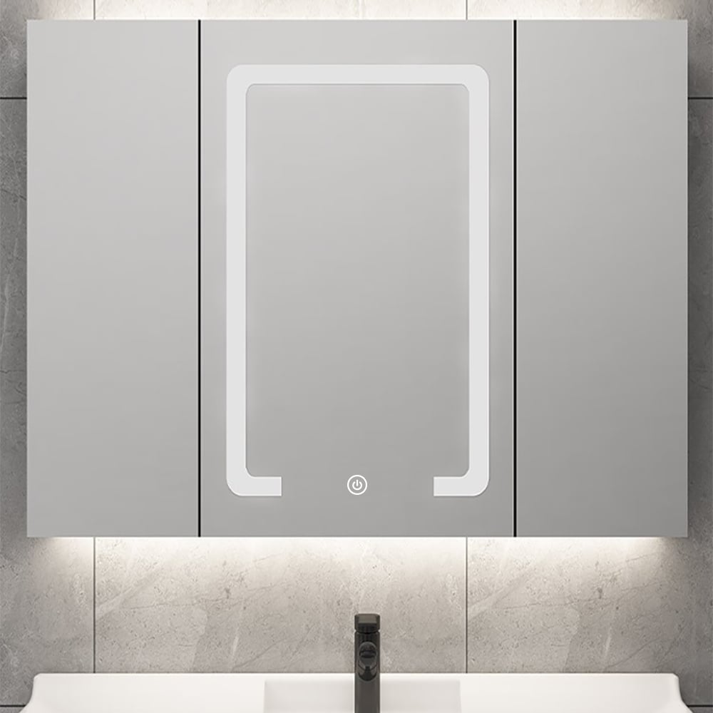 Floating Bathroom Vanity Set with LED Medicine Cabinet – Sintered Stone Countertop window image