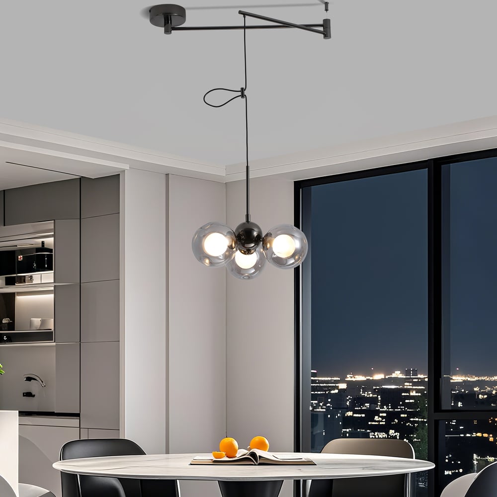 360° Rotatable, Spherical Pendant Light with Adjustable Hanging Height window image