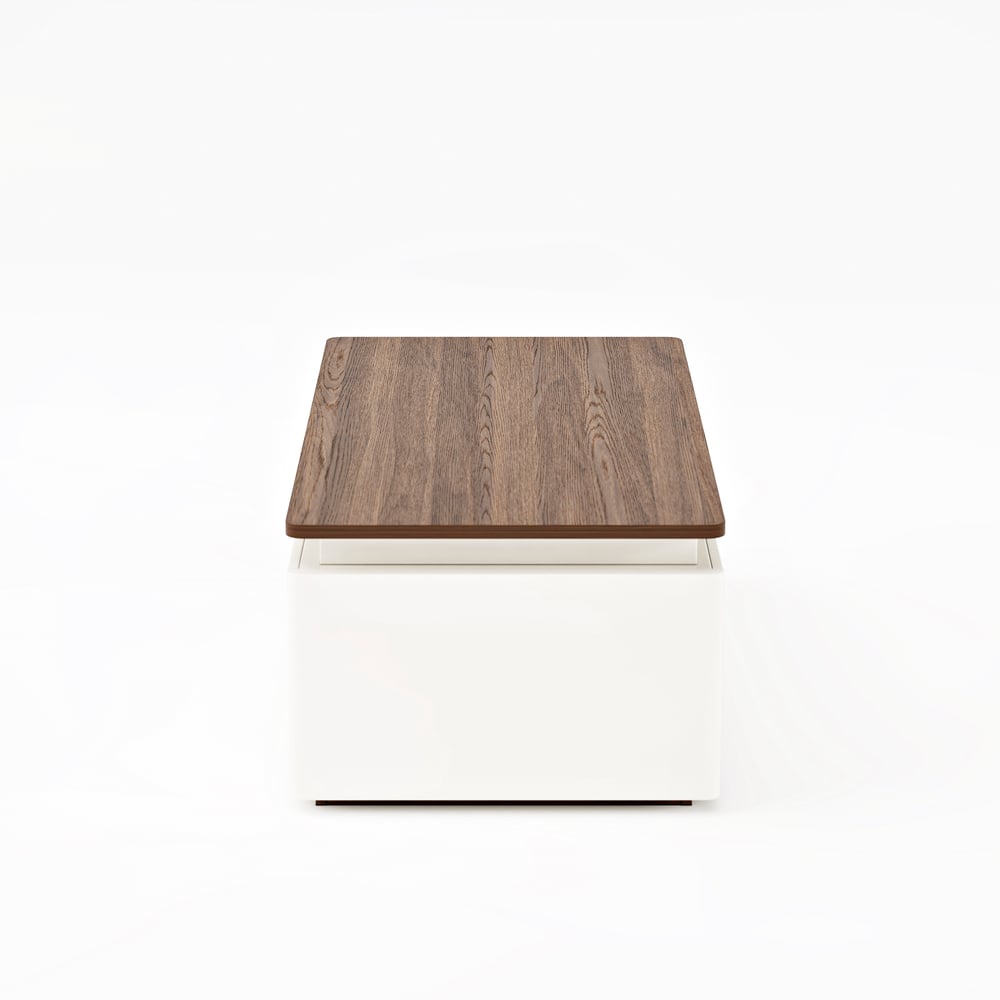 47"  Walnut & White LED Coffee Table window image