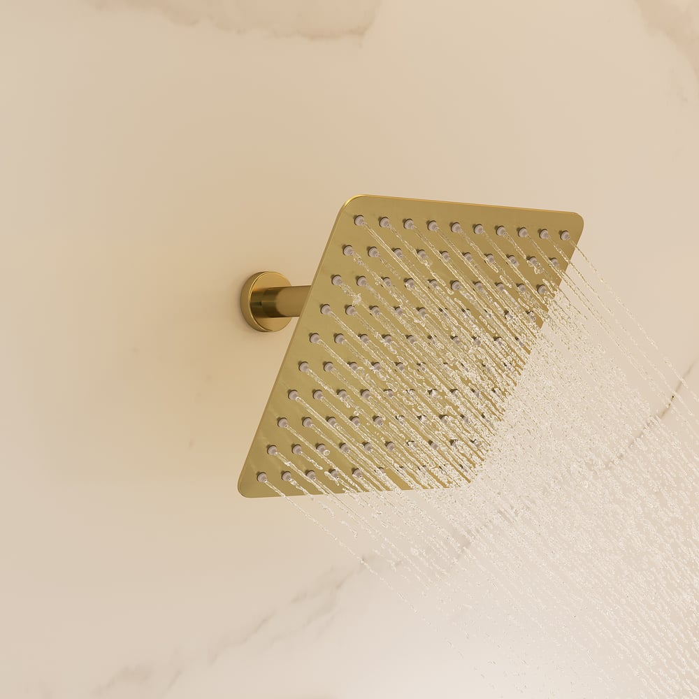 Dual Head Shower System – 12" Ceiling & 8" Wall Shower with Handheld, Solid Brass window image