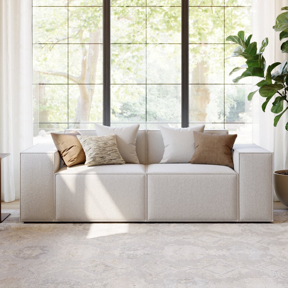 87" 2-Piece Modular Anti-scratch Performance Velvet Sectional window image