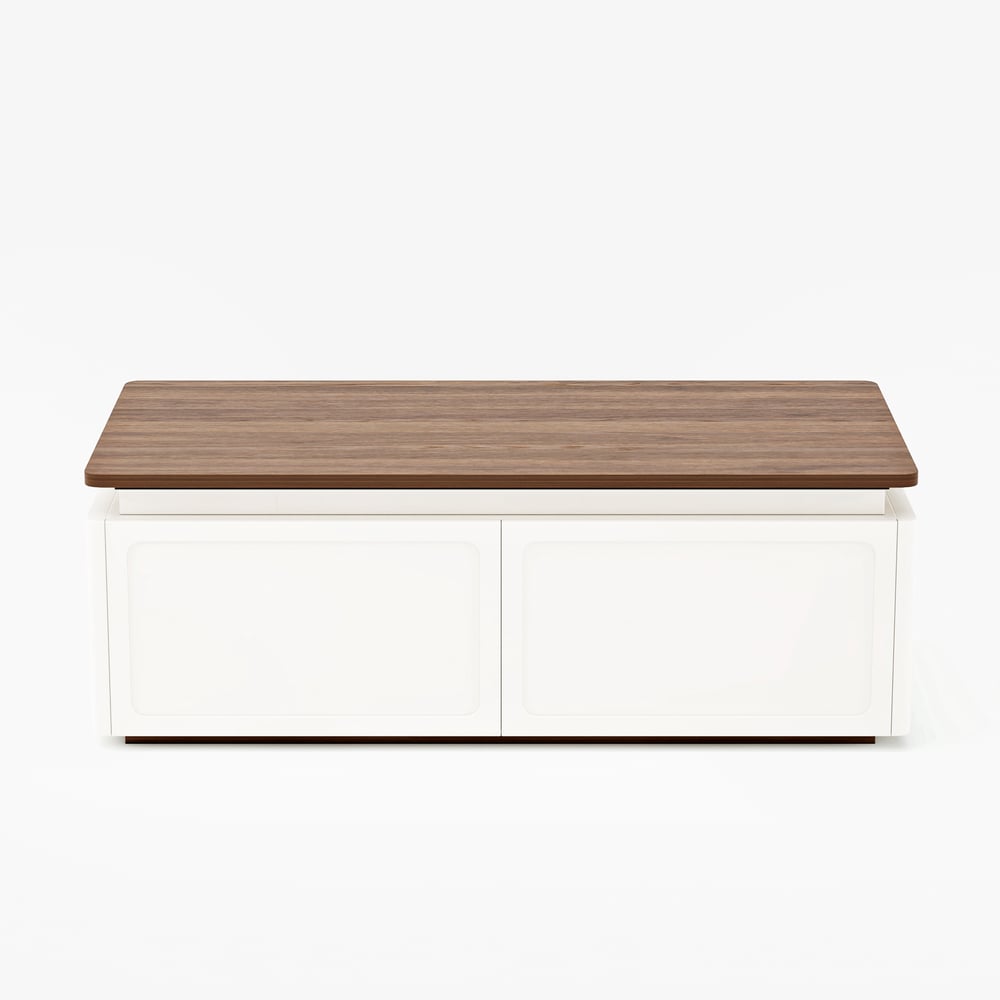 47"  Walnut & White LED Coffee Table window image