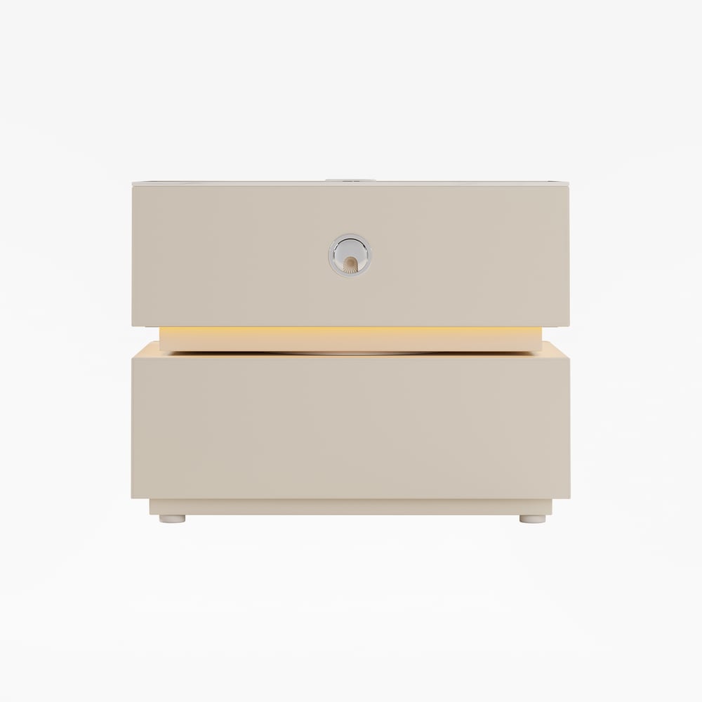 Humply Leather 2-Drawer Smart LED Nightstand window image