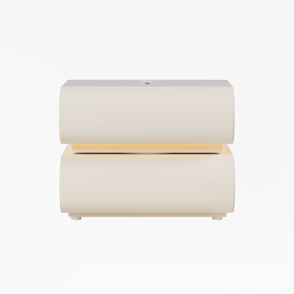 Humply Leather 2-Drawer Smart LED Nightstand window image
