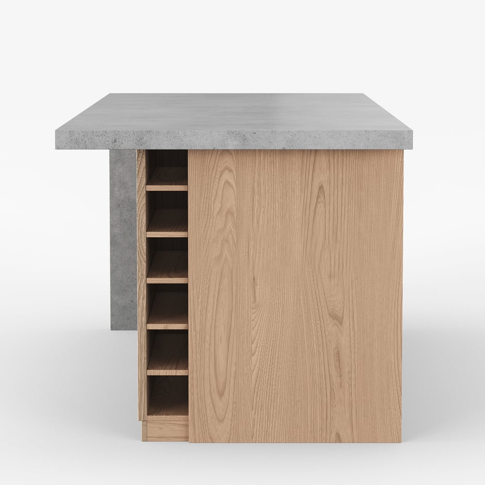 72"Japandi Style Wood Kitchen Island with Storage window image