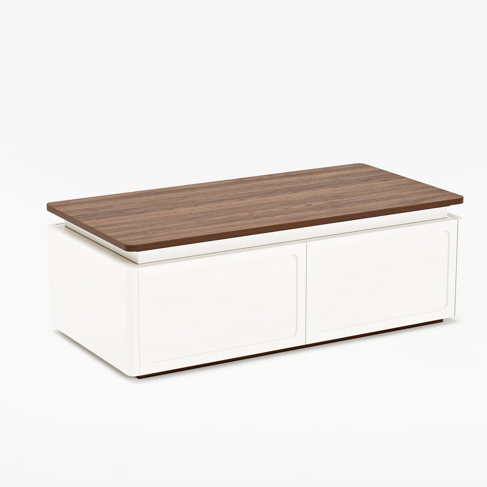47"  Walnut & White LED Coffee Table window image