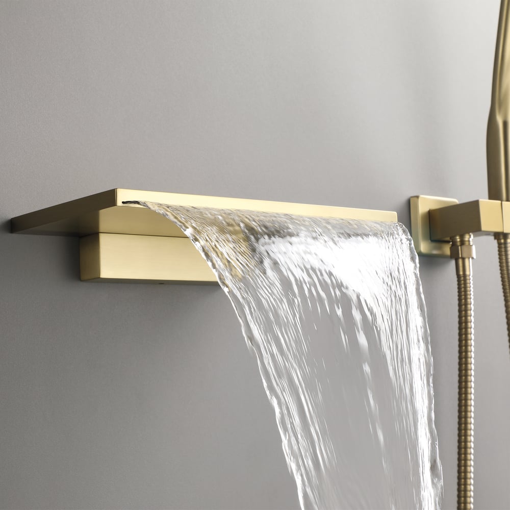 Wall Mounted Bathtub Mixer Tap Solid Brass with Thermostatic Mixer Shower window image