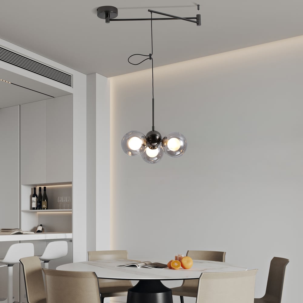 360° Rotatable, Spherical Pendant Light with Adjustable Hanging Height window image