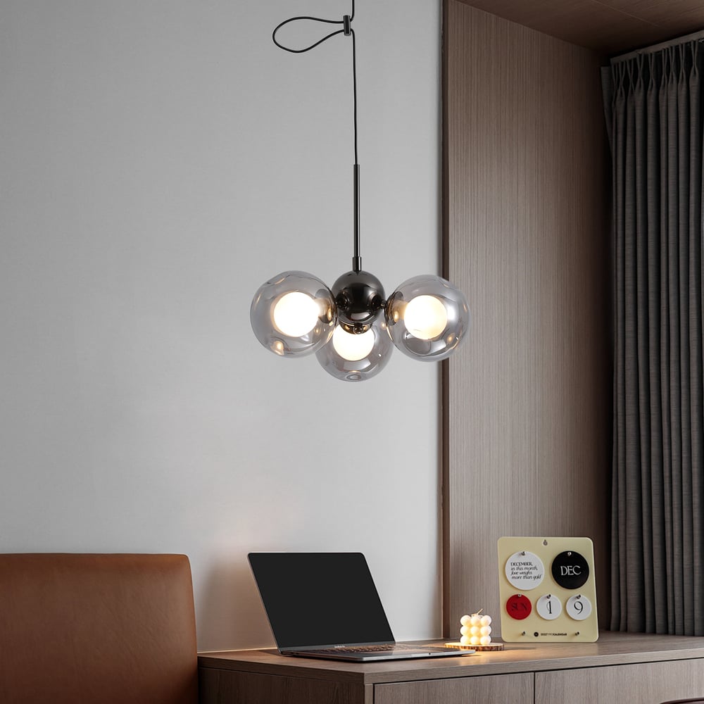 360° Rotatable, Spherical Pendant Light with Adjustable Hanging Height window image