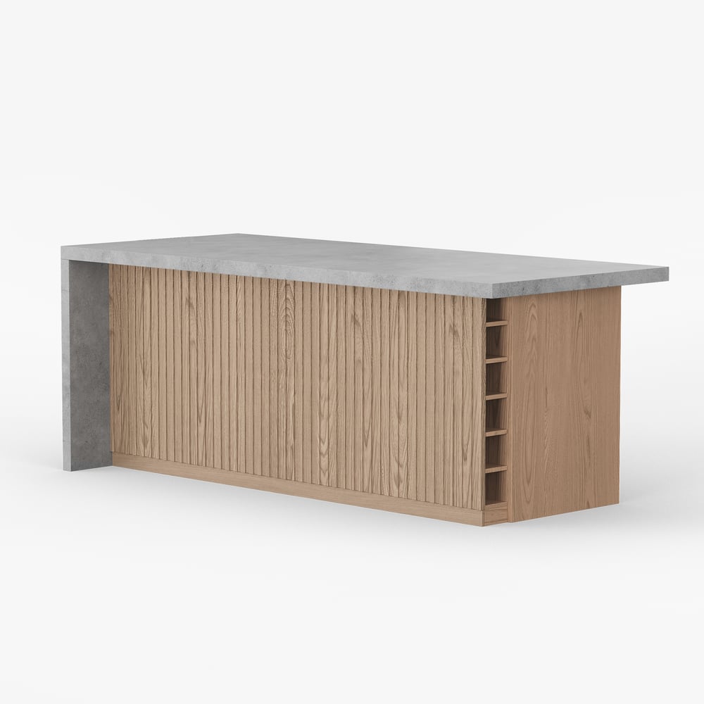 72"Japandi Style Wood Kitchen Island with Storage window image