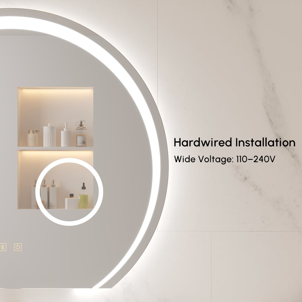 28" Wide LED Bathroom Mirror Dimmable with 3X Magnifier & Anti-Fog window image