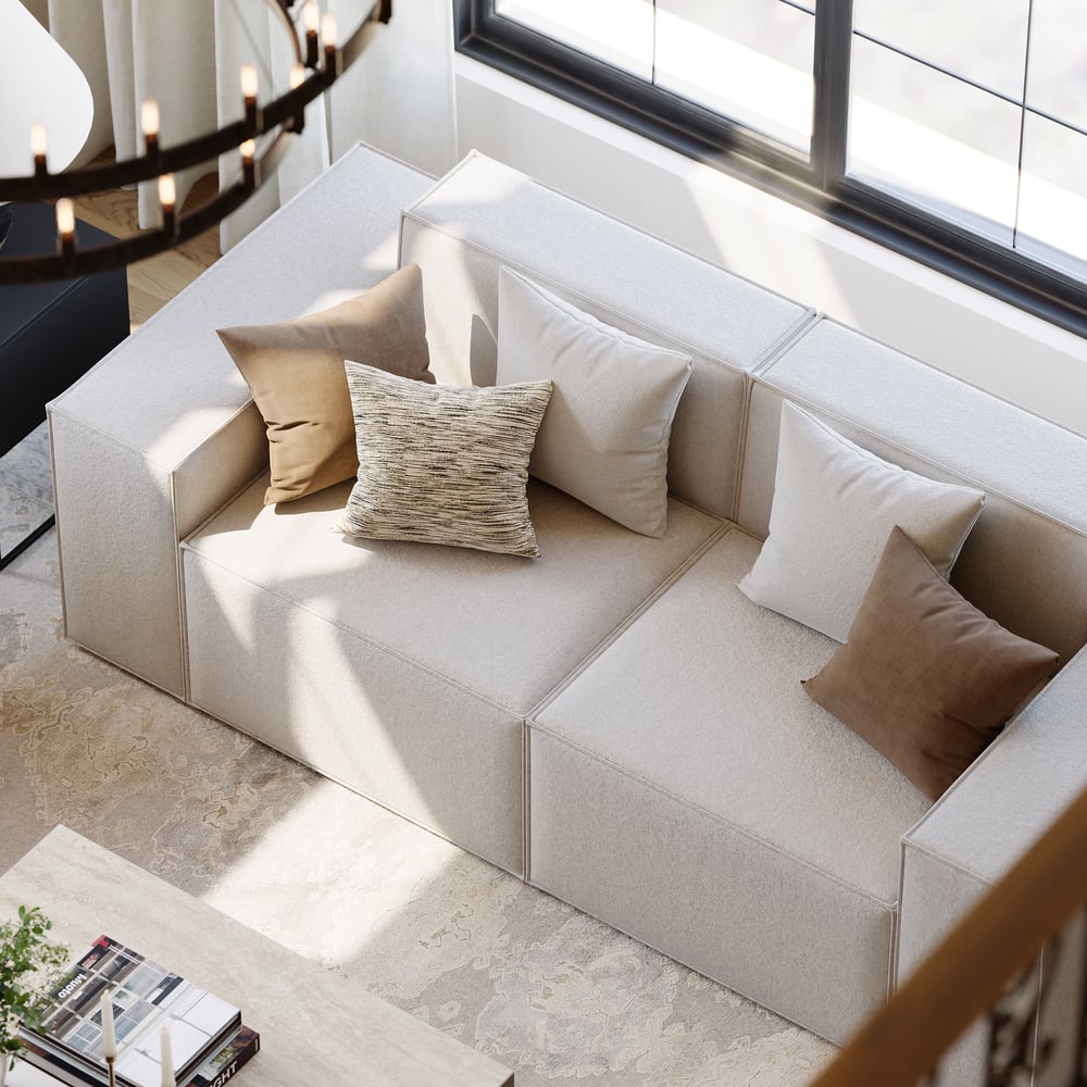 87" 2-Piece Modular Anti-scratch Performance Velvet Sectional window image