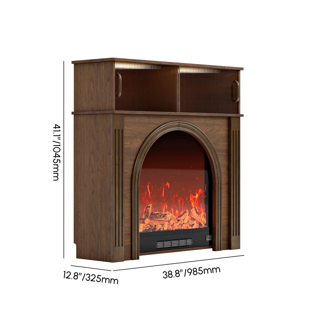 980mm Electric Fireplace TV Stand Console Table with Adjustable Warmth | Storage weights dimensions image