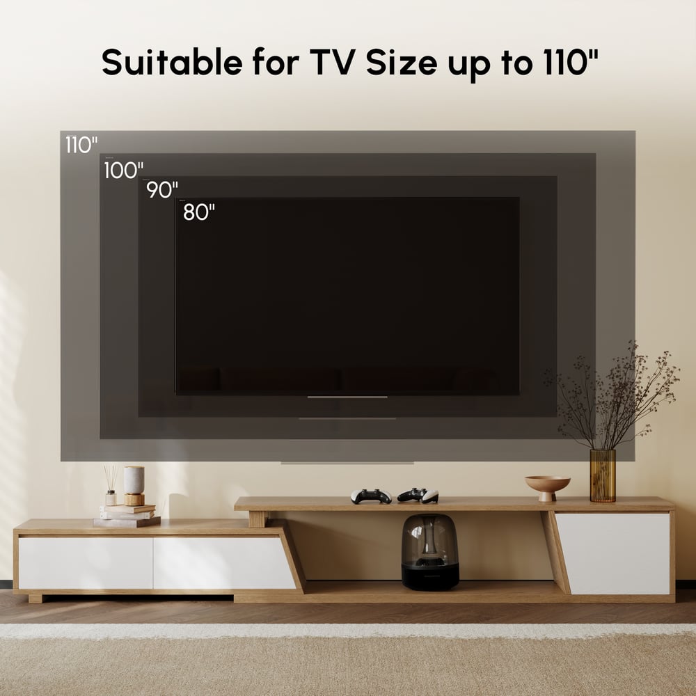 Fero Walnut Extendable TV Stand with 3 Drawers(1800mm-2800mm) window image