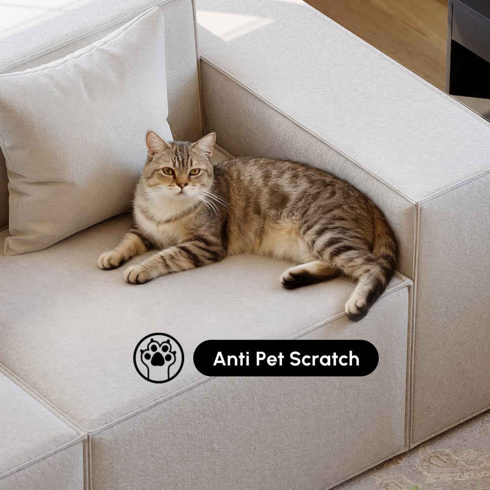 87" 2-Piece Modular Anti-scratch Performance Velvet Sectional window image