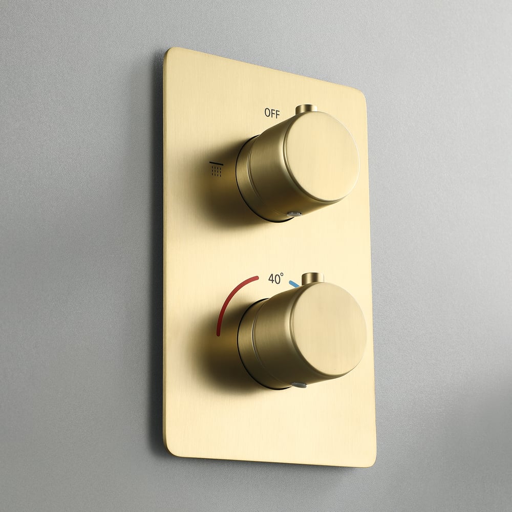 Wall Mounted Bathtub Mixer Tap Solid Brass with Thermostatic Mixer Shower window image