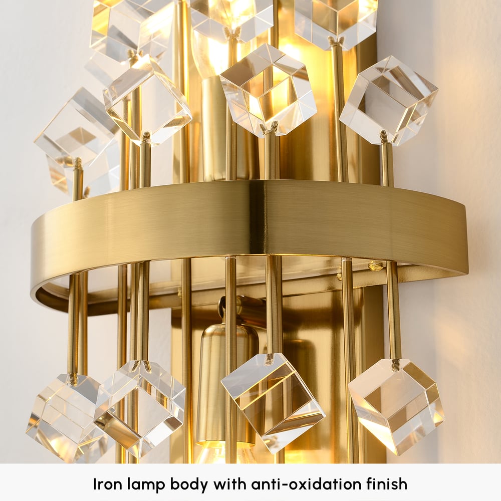 Disdal Light Luxury Crystal Wall Light with Gold Back Plate for Entryway window image