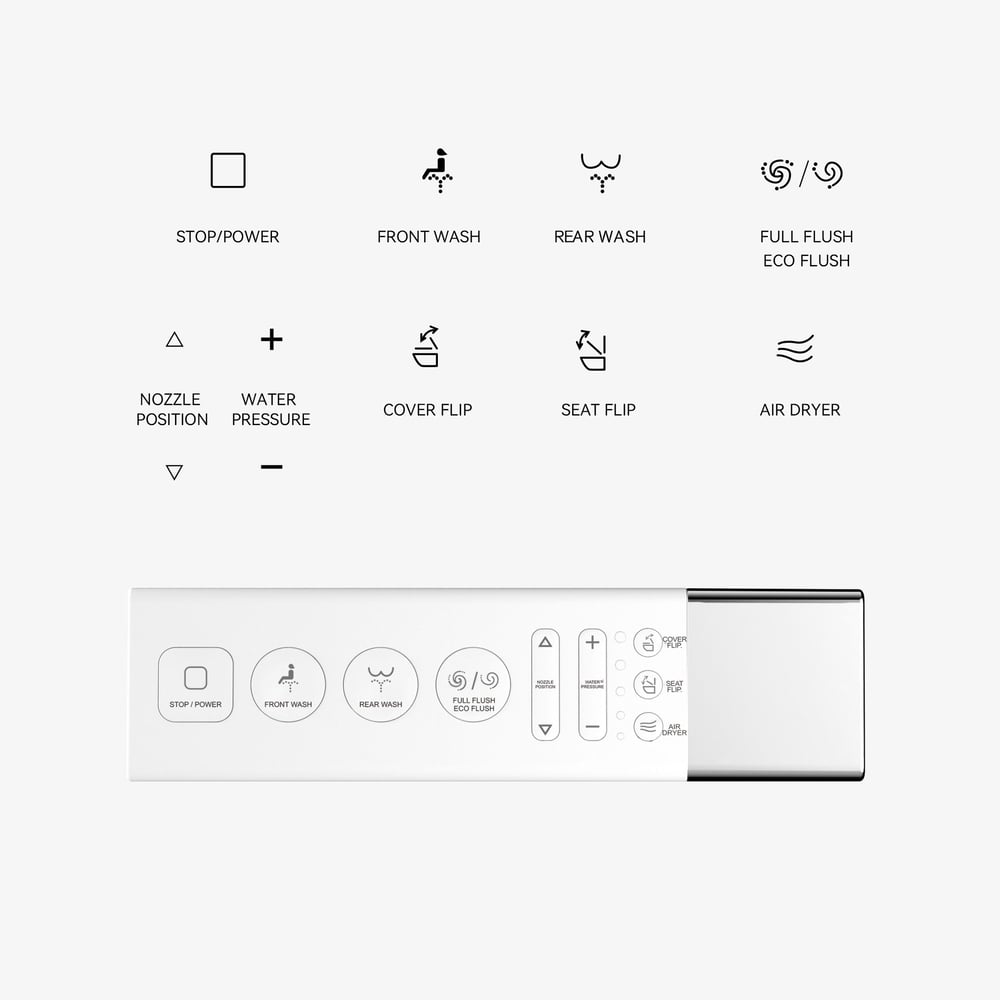 Smart Toilet Modern White Rimless Back To Wall with Dual Flush (3 Star) window image