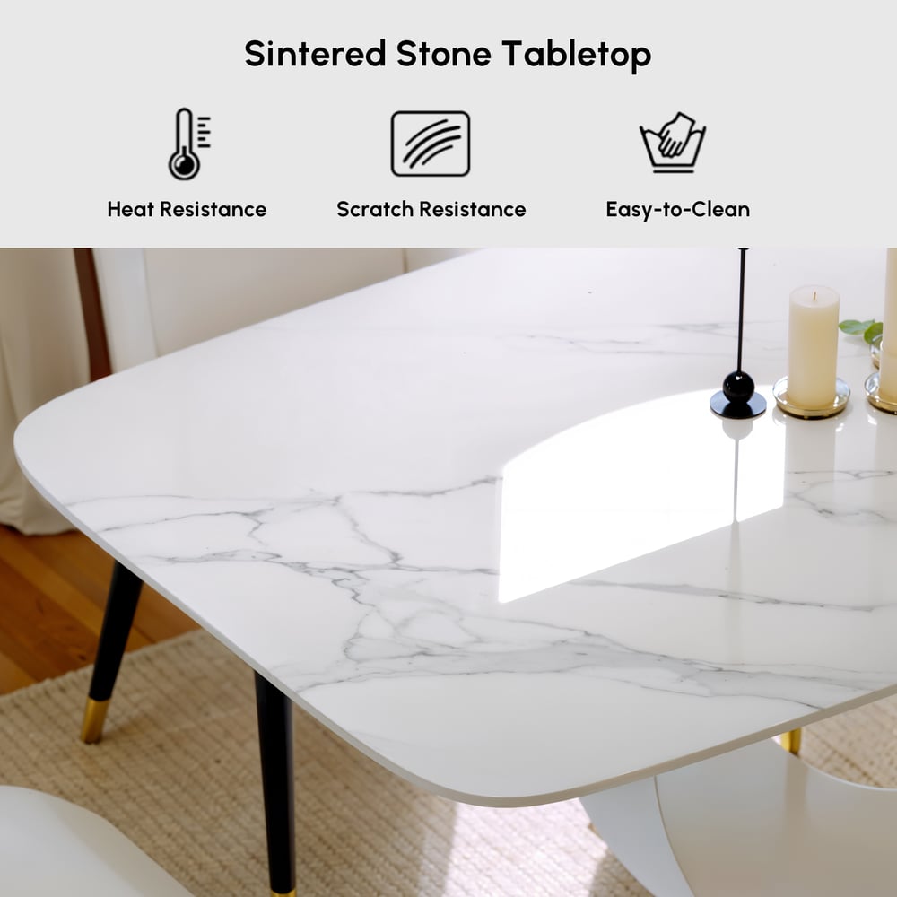 70,9 „Nowoczesny prostokątny stół jadalny ze spiekanym kamieniem 6-8 osób obraz okna